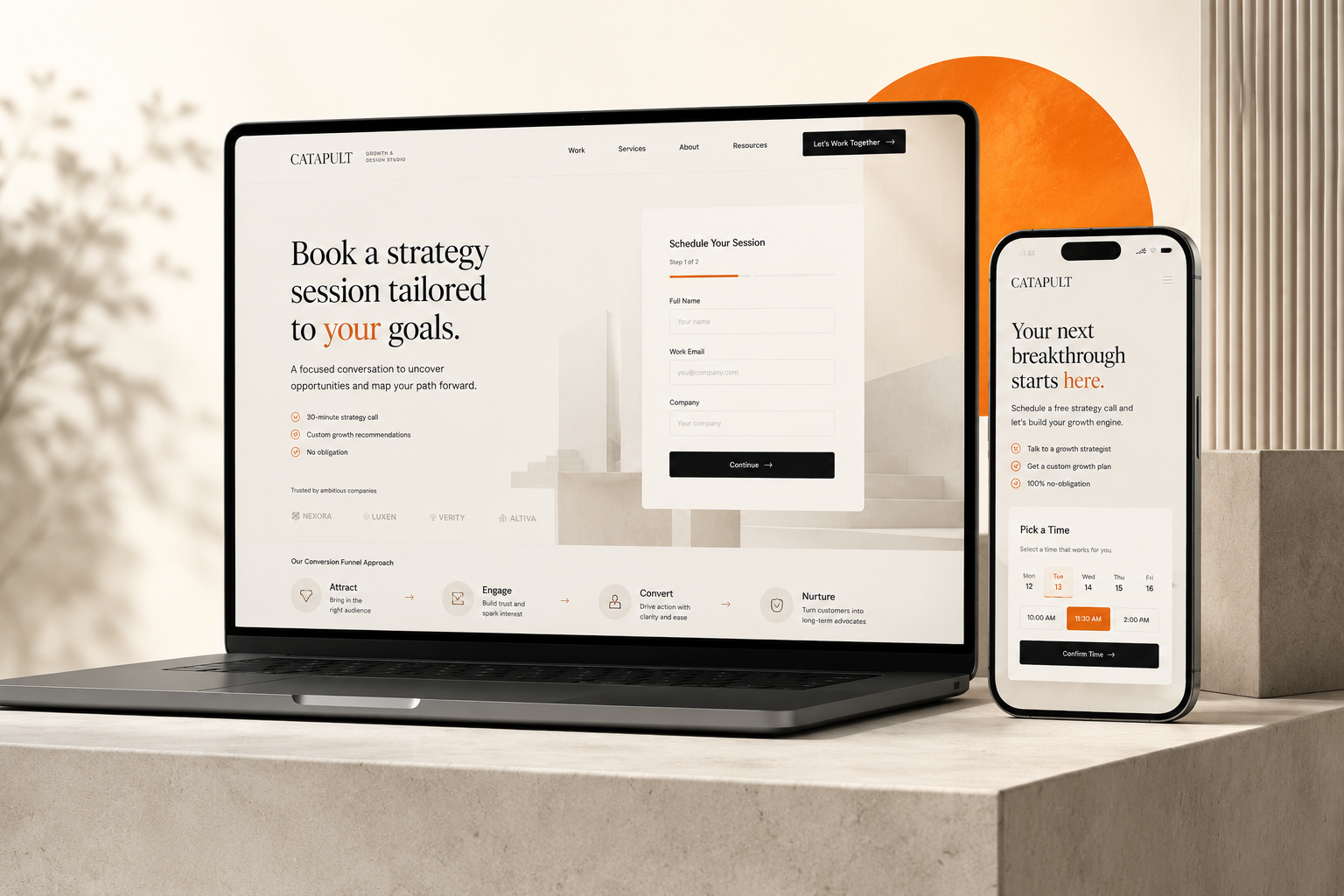 Conversion Funnels visual system mockup.