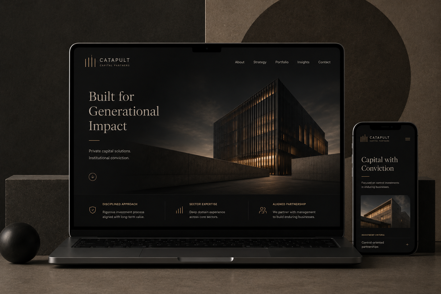 Credibility Websites visual system mockup.